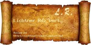 Lichtner Róbert névjegykártya